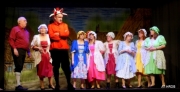 Willie Widdle with the villagers